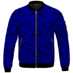 Weed Marijuana Leaves Awesome Navy Blue Pattern Cool Bomber Jacket
