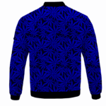 Weed Marijuana Leaves Awesome Navy Blue Pattern Cool Bomber Jacket - BACK