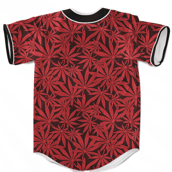 Weed Marijuana Leaves Awesome Red Pattern Cool Baseball Jersey