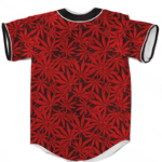 420 Marijuana Leaves Awesome Red Pattern Cool Baseball Jersey