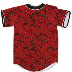 420 Marijuana Leaves Awesome Red Pattern Cool Baseball Jersey