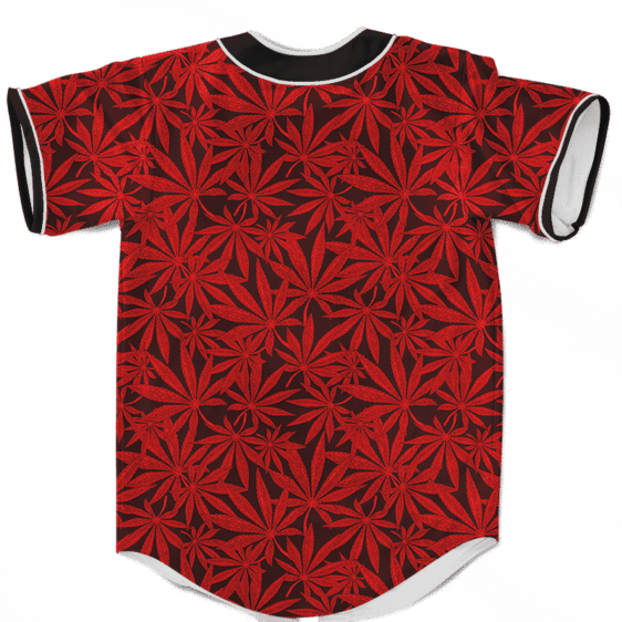 420 Marijuana Leaves Awesome Red Pattern Cool Baseball Jersey