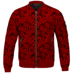 Weed Marijuana Leaves Awesome Red Pattern Cool Bomber Jacket