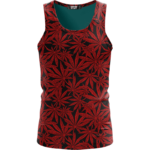 Weed Marijuana Leaves Red Pattern Cool Wonderful Tank Top