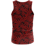 Weed Marijuana Leaves Red Pattern Cool Wonderful Tank Top - back