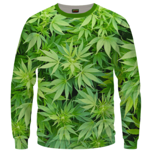 Weed Marijuana Plant Leaves Cool Crewneck Sweater
