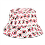 Weed Not Allowed Signage Logo Pattern Badass Bucket Hat