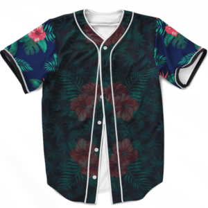 Weed Pattern on Floral Designs 420 Marijuana Baseball Jersey