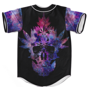 Weed Skull Galaxy Dope VIbrant 420 Marijuana Baseball Jersey