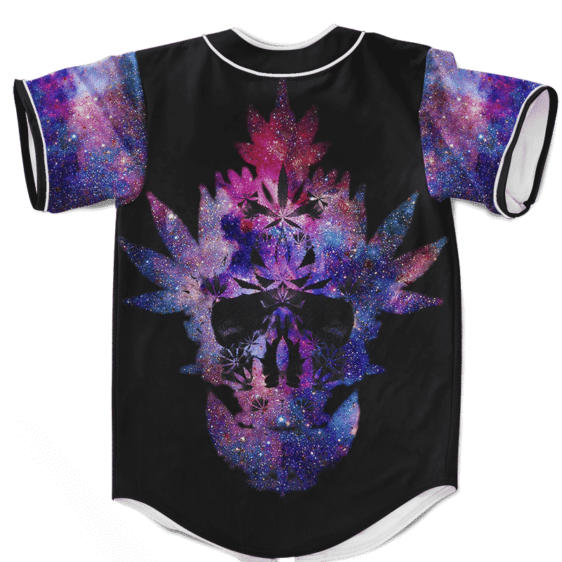 Weed Skull Galaxy Dope VIbrant 420 Marijuana Baseball Jersey