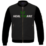 Weed THC Healthcare Dope Vector Marijuana Black Bomber Jacket