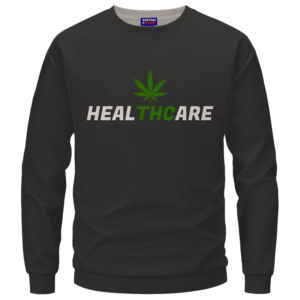 Weed THC Healthcare Dope Vector Marijuana Black Crewneck Sweater