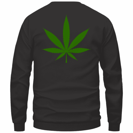 Weed THC Healthcare Dope Vector Marijuana Black Crewneck Sweater Back
