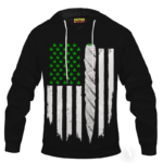 Weed US Flag Joint 420 Marijuana Adult Pullover Hoodie