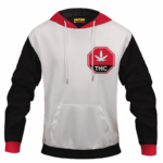 White THC Contaminated Cannabis Marijuana Themed Hoodie