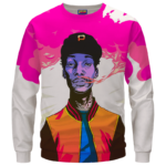 Wiz Khalifa Pink Weed Smoke Art 420 Marijuana Crewneck Sweatshirt