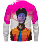 Wiz Khalifa Pink Weed Smoke Art 420 Marijuana Crewneck Sweatshirt