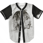 Wiz Khalifa Portrait Artwork Smoking Joint Dope Baseball Jersey