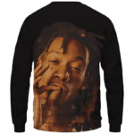 Wiz Khalifa Smoke The Weed Awesome Black Crewneck Sweatshirt - Back Mockup
