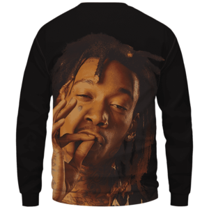 Wiz Khalifa Smoke The Weed Awesome Black Crewneck Sweatshirt - Back Mockup