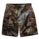 Realistic Marijuana Kush Nugs Full Print Men's Beach Shorts