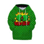 Wow Bud Logo Dotted-Pattern Dope 420 Weed Kids Hoodie