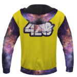 Yellow 420 Galaxy Logo Cannabis Themed Colorful Hoodie