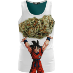 ﻿DBZ Goku Spirit Bomb Ganja Weed White Awesome Tank Top