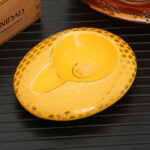 Cool Black Red Yellow Ceramic Cuban Design Ashtray for Stoners