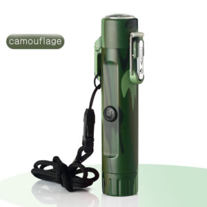 Travel Compass Three-Speed Flashlight Pulse Weatherproof Lighter for Weed