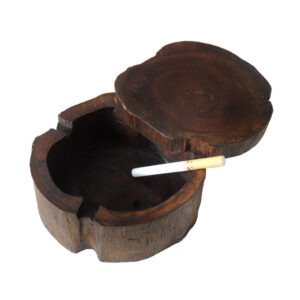 Traditional Vintage Style Solid Wooden Ashtray for Stoners