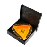Unique Cohiba Square Pattern Black Yellow Triangular Ashtray for Stoners