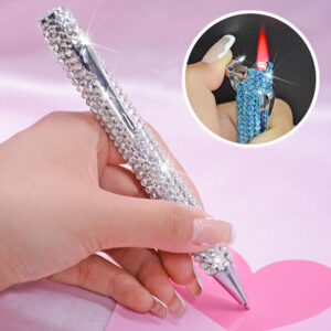 Sparkling Rhinestones Girly Ballpoint Torch Lighter for Weed