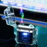 USB Transparent Shell Double Arc Electronic Windproof Lighter for Weed
