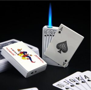 Unique Poker Deck Cards Gas Torch Lighter for Weed