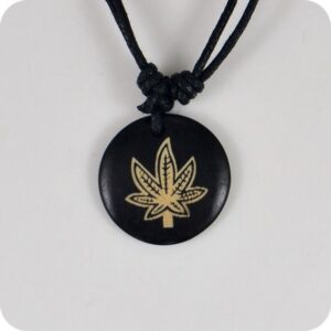 Weed Rasta Jamaica Black Amulet Pendant Necklace