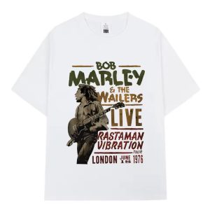 1976 Live Bob Marley Concert Poster White Men's T-Shirt