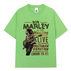 Bob Marley 1976 Live Rastaman Vibration Green Men's T-Shirt