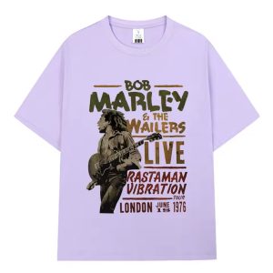 Bob Marley 1976 Live Rastaman Vibration Lilac Men's T-Shirt