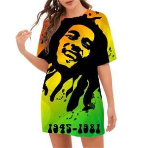 Bob Marley 1981 Rasta Tribute Paint Art Women's T-Shirt