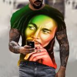Bob Marley Artistic Portrait Rasta Tribute Men's T-Shirt