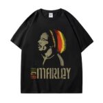 Bob Marley Black Retro Rasta Graphic Men's T-Shirt