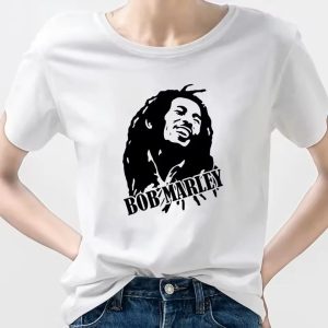 Bob Marley Classic Black & White Portrait Women's T-Shirt