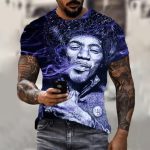 Bob Marley Electric Smoke Blue Artwork Men's T-Shirt