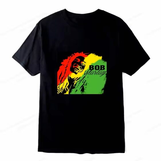 Bob Marley Iconic Rasta Reggae Gradient Color Men's T-Shirt