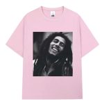 Bob Marley Iconic Smiling Photo Graphic Pink Men's T-Shirt