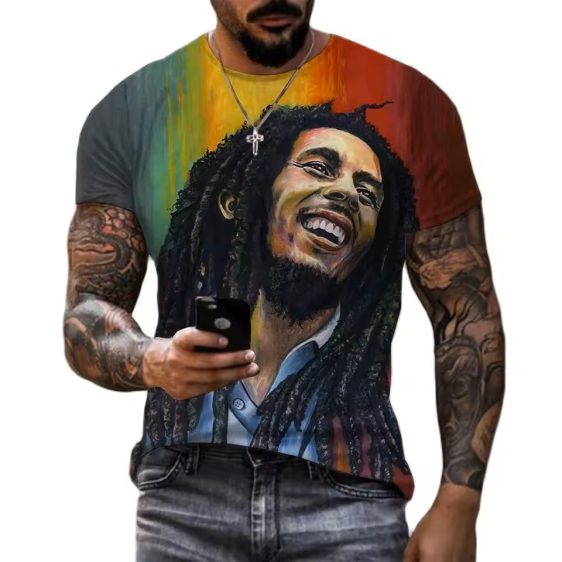 Bob Marley Iconic Smiling Portrait Rasta Art Men's T-Shirt