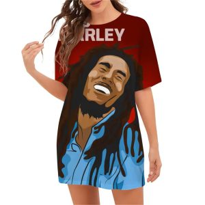 Bob Marley Iconic Smiling Pose Vector Art Women's T-Shirt