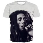 Bob Marley Iconic Smoking Portrait Monochrome Men's T-Shirt