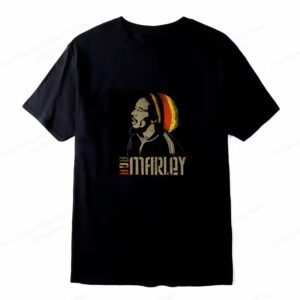 Bob Marley Minimalist Rasta Graphic Black Men's T-Shirt